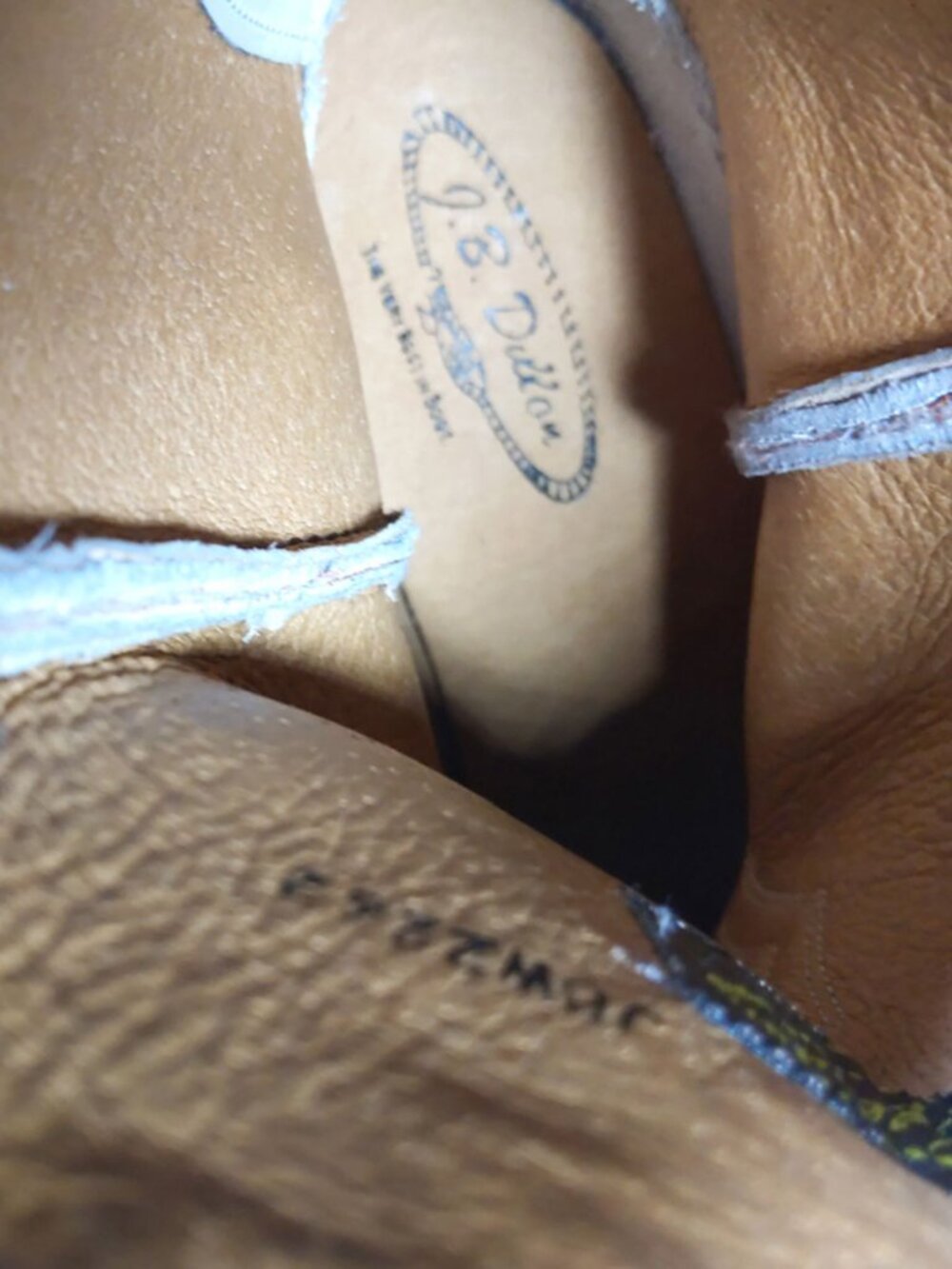 Vintage JB Dillon Cowboy Boots Tan & White Womens Size 8.5 - Picture 13 of 16